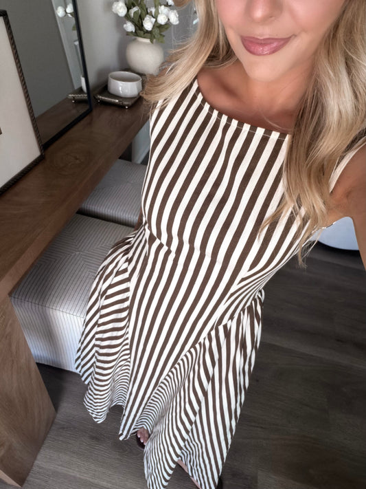 Column Stripe Midi Dress