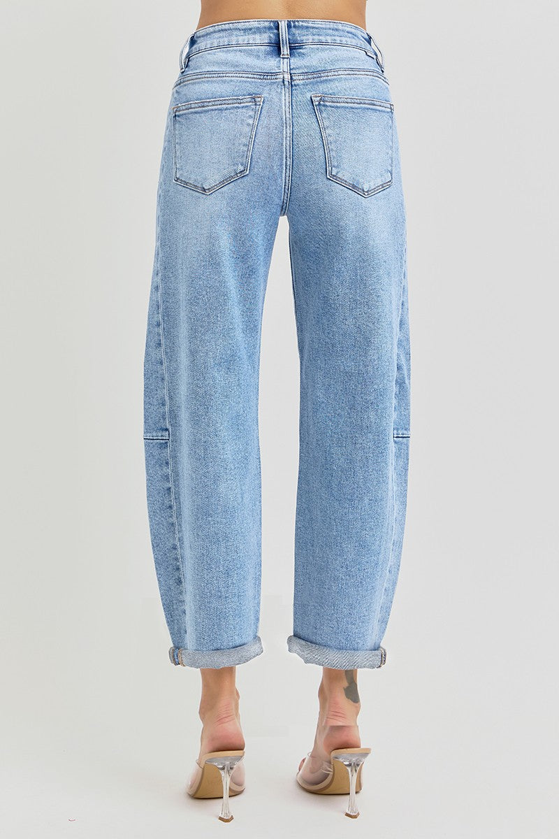 Harlow High Rise Barrel Jean / Light Wash