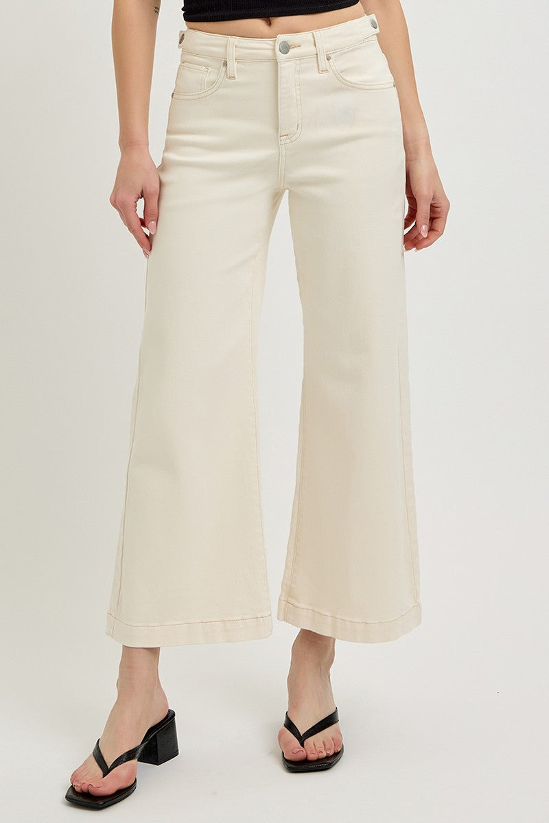 Sadie High Rise Crop Jean / Cream