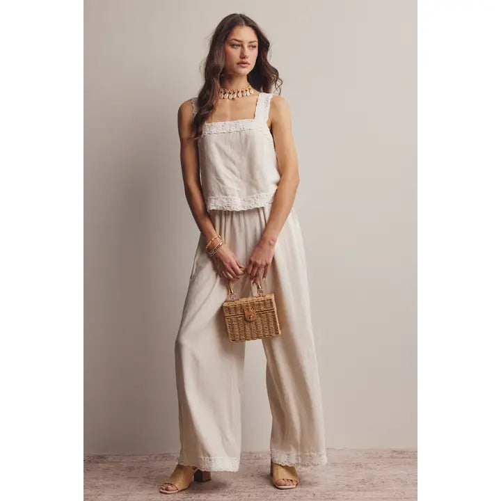 White Sand Linen Pant Set