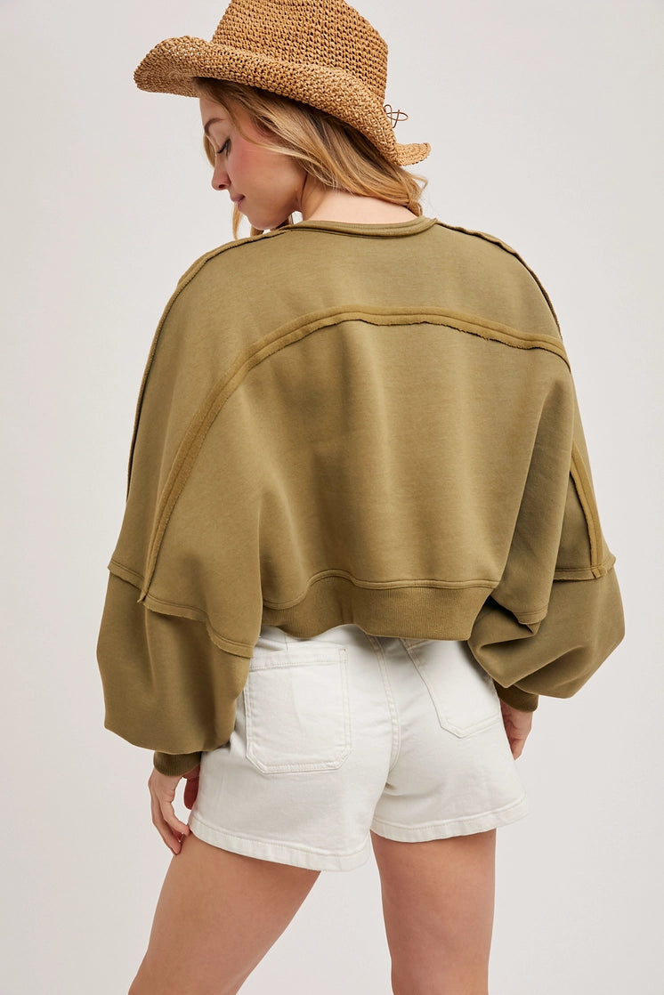 Layered Comfort Shrug / Warm Olive