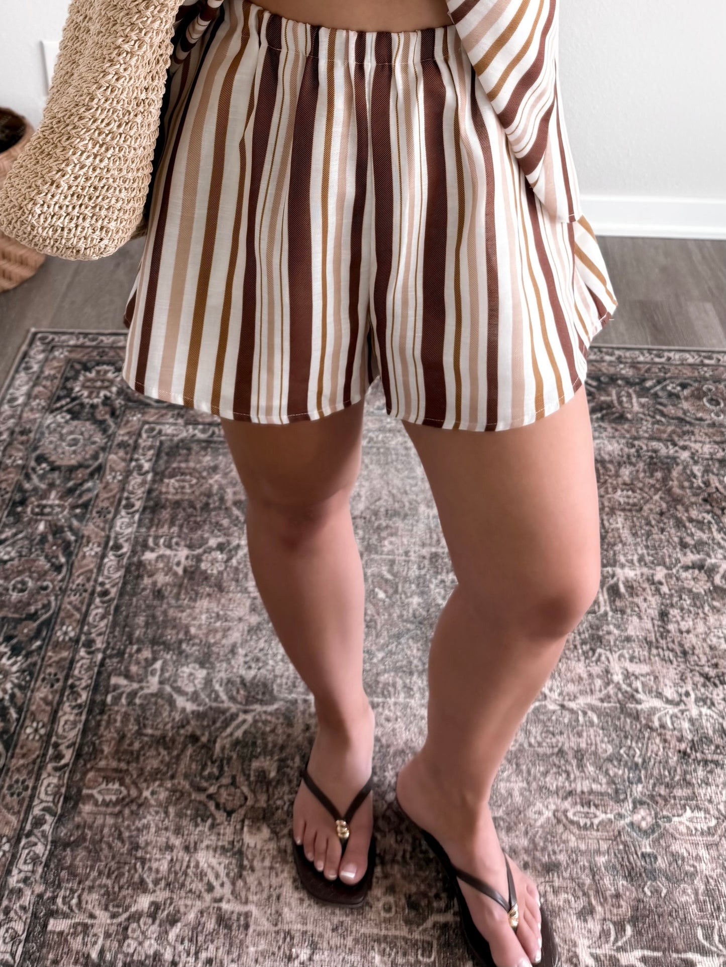 Golden Coast Striped Short Set