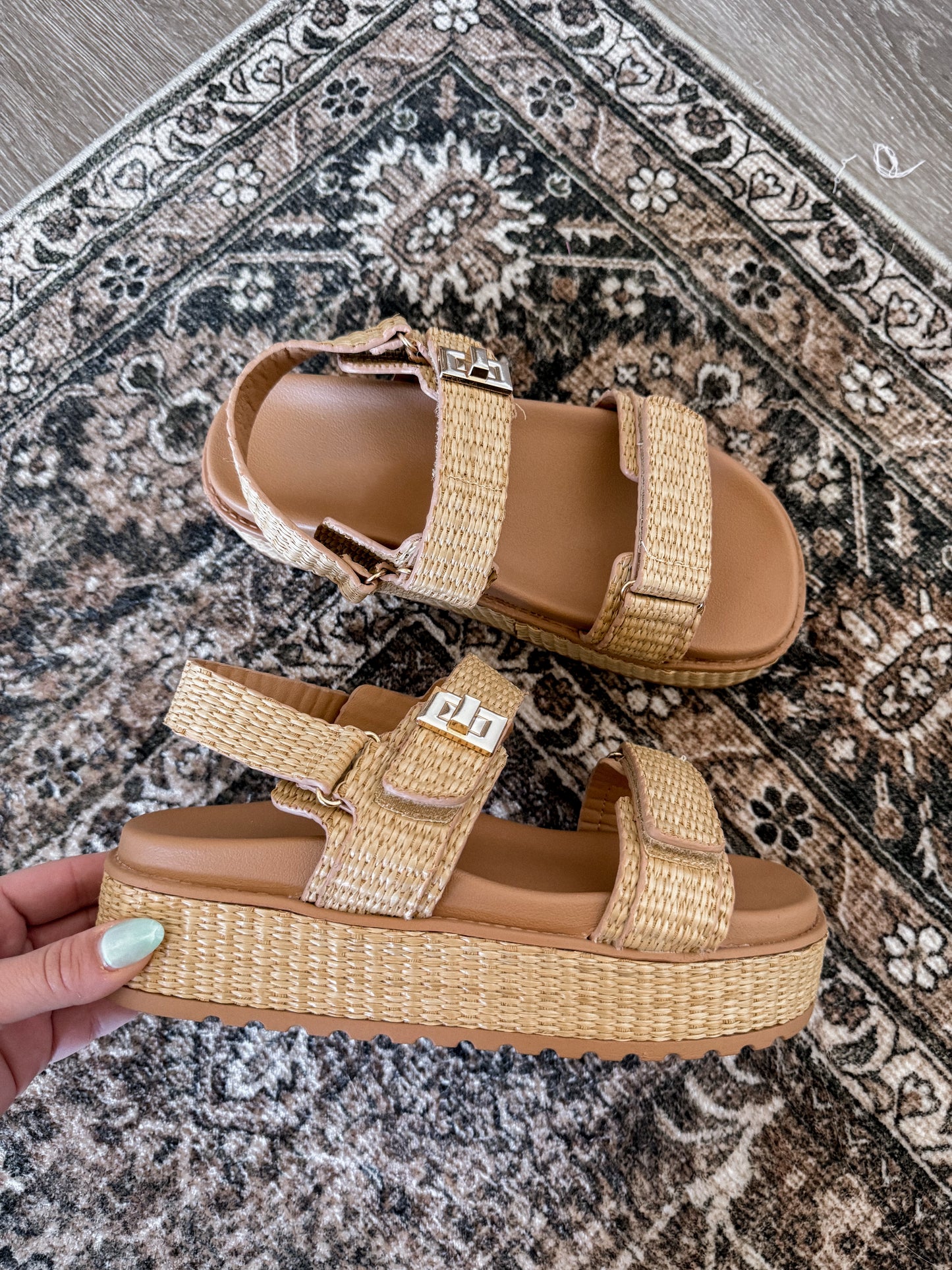 Miami Platform Raffia Sandal / Tan