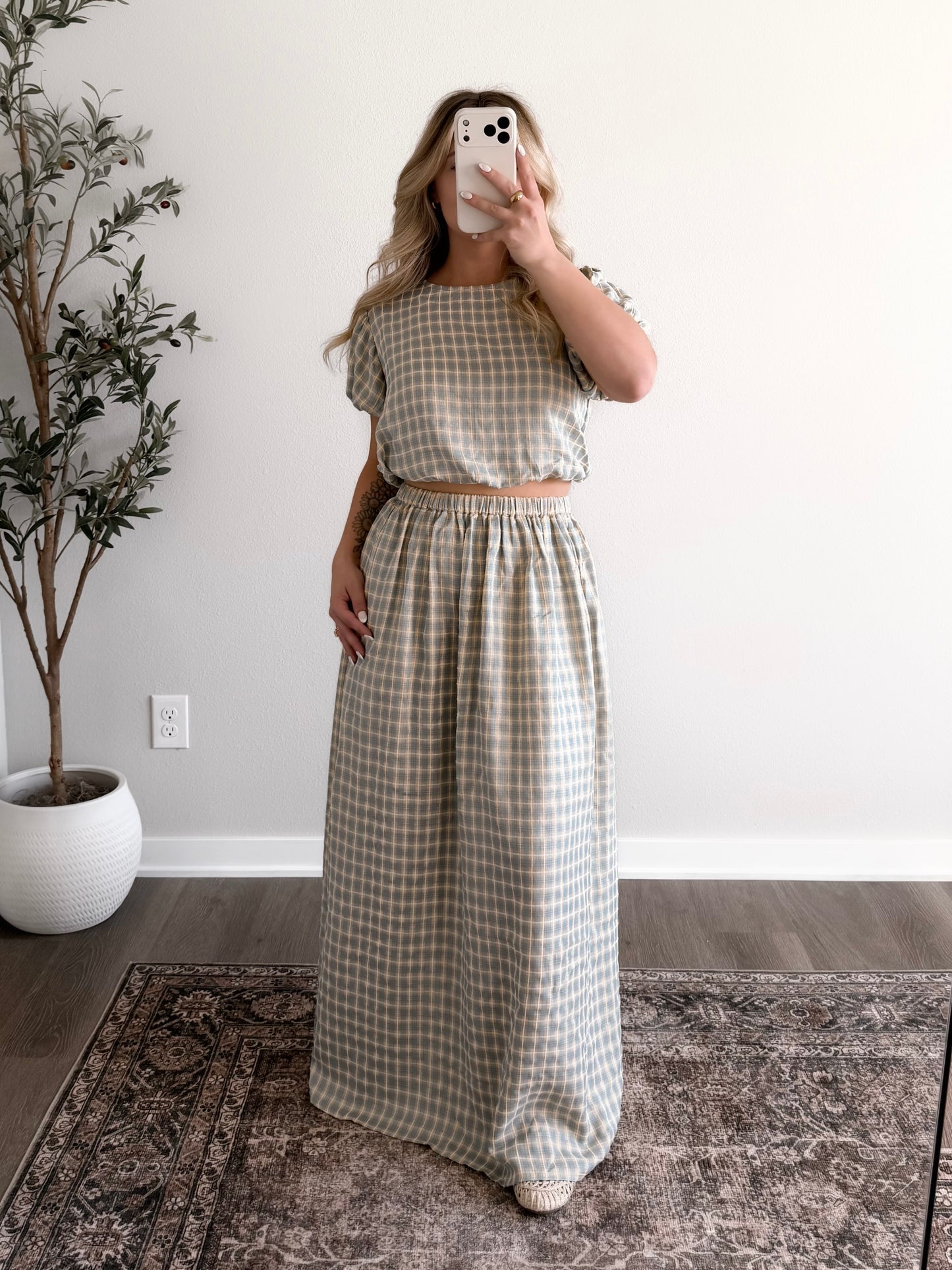 Sunny Meadow Gingham Skirt Set