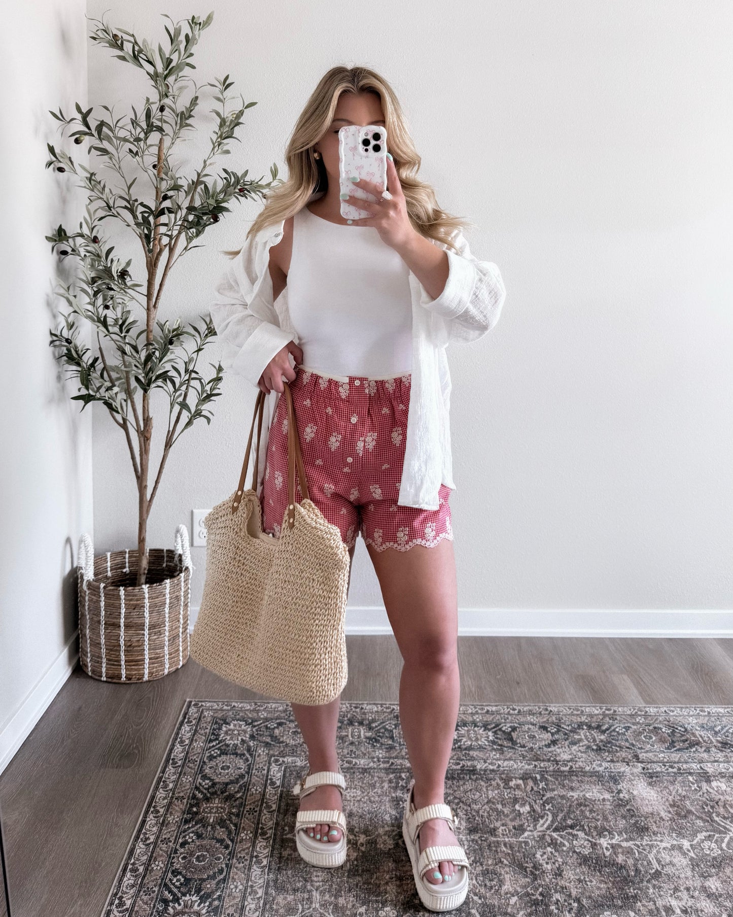 American Pie Gingham Shorts / Red (est ship date 5.21)