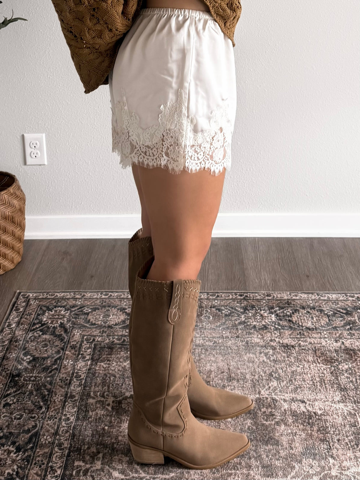 Sylvie Satin Lace Shorts