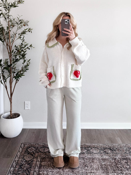 Strawberry Patch Collared Sweater