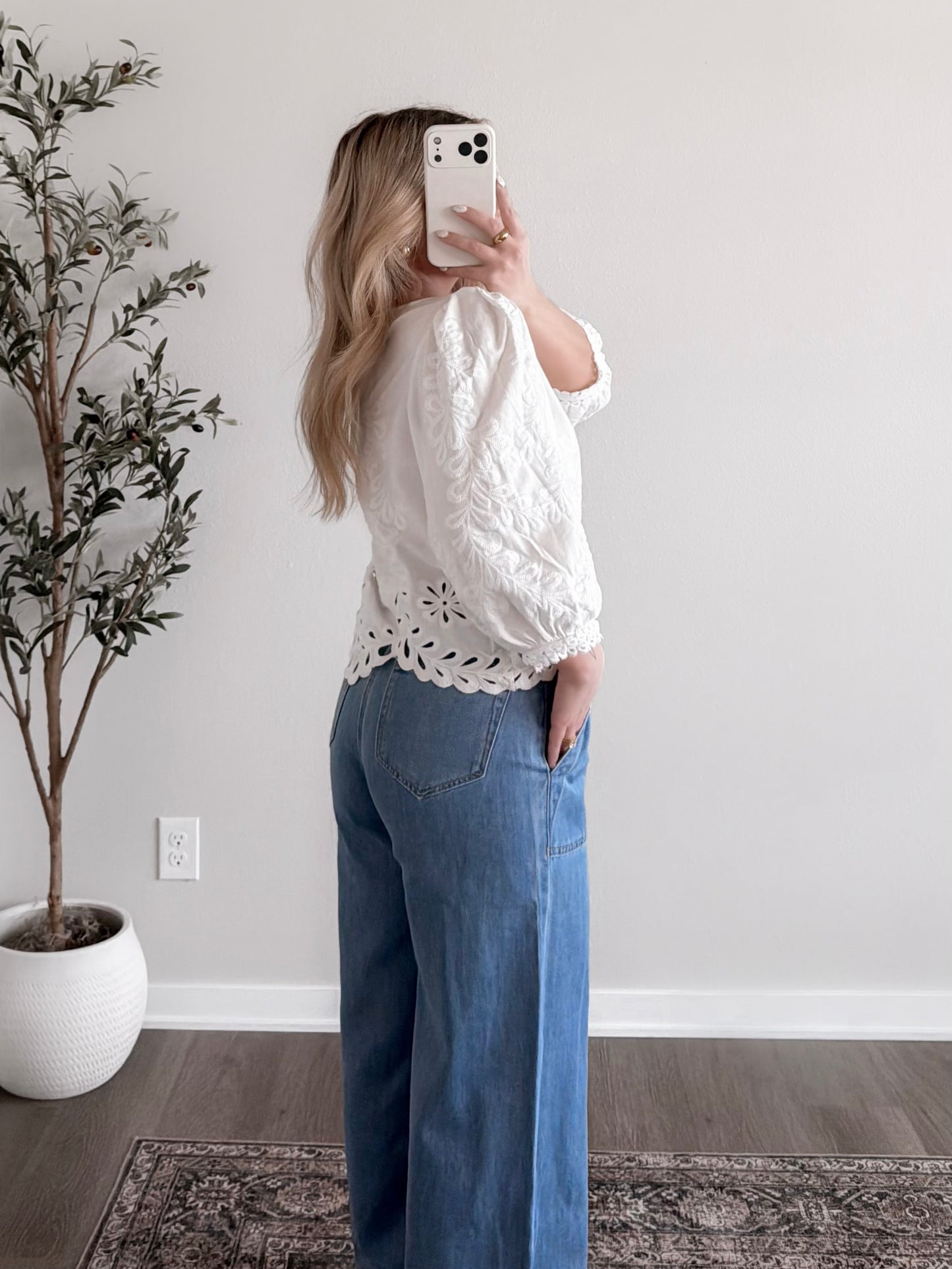 Modest Chic Embroidered Top