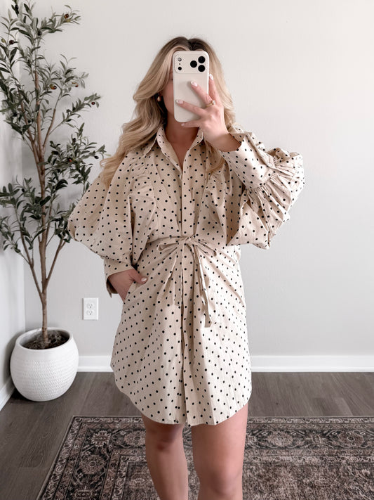 Caroline Dotted Tie Dress
