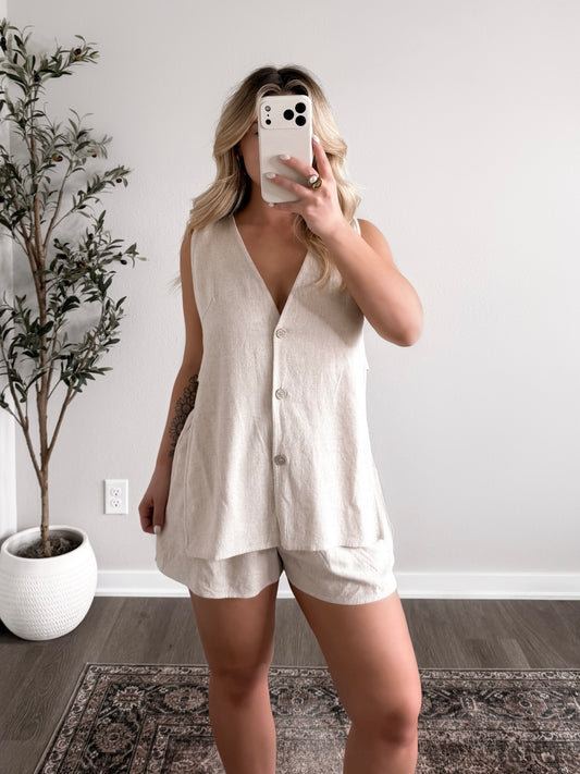 So Summer Linen Short Set