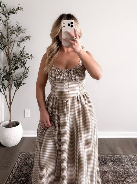 Farmstand Gingham Midi Dress
