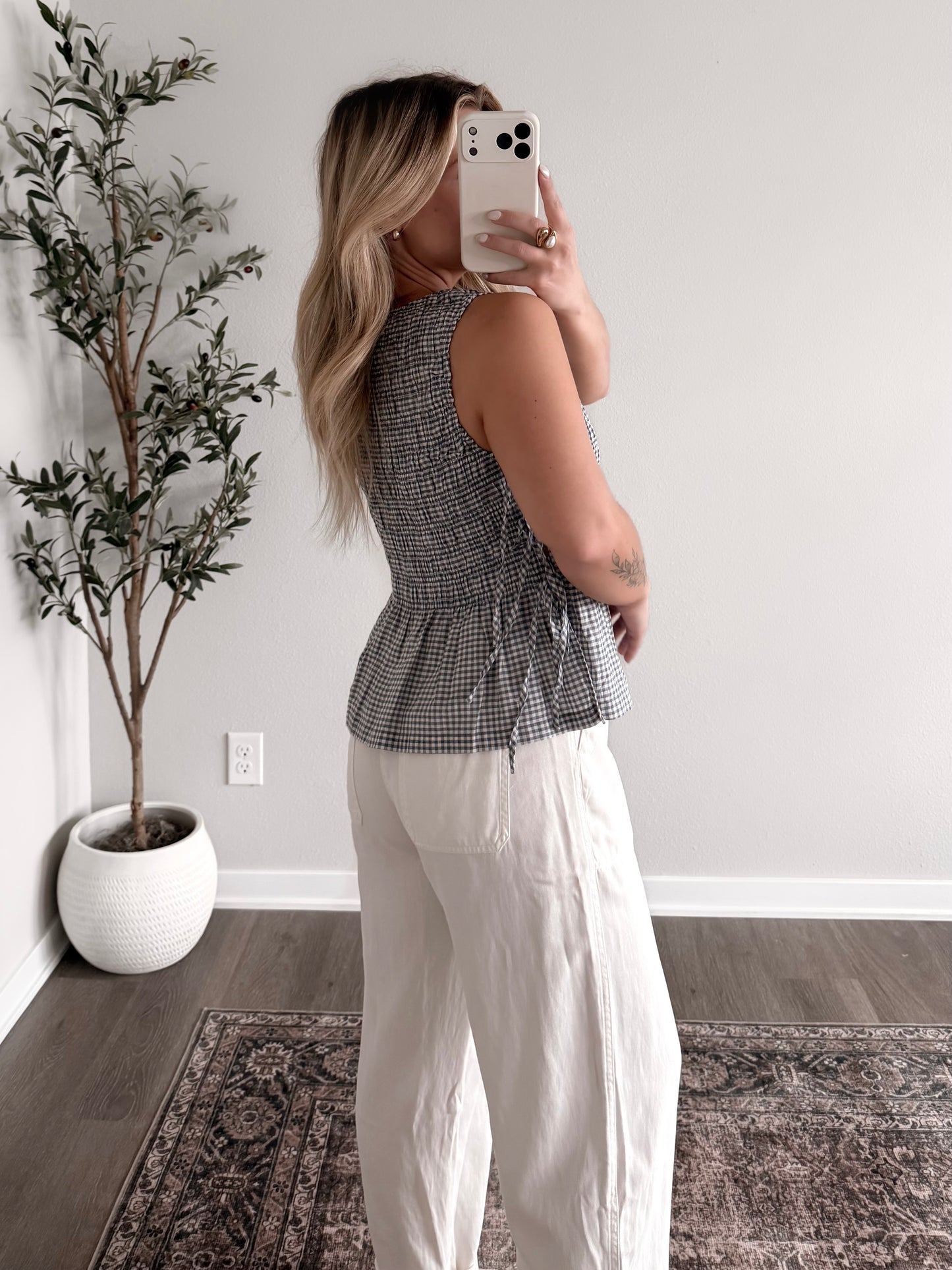 Blue Gingham Smocked Top (PREORDER EST SHIP 4.14)