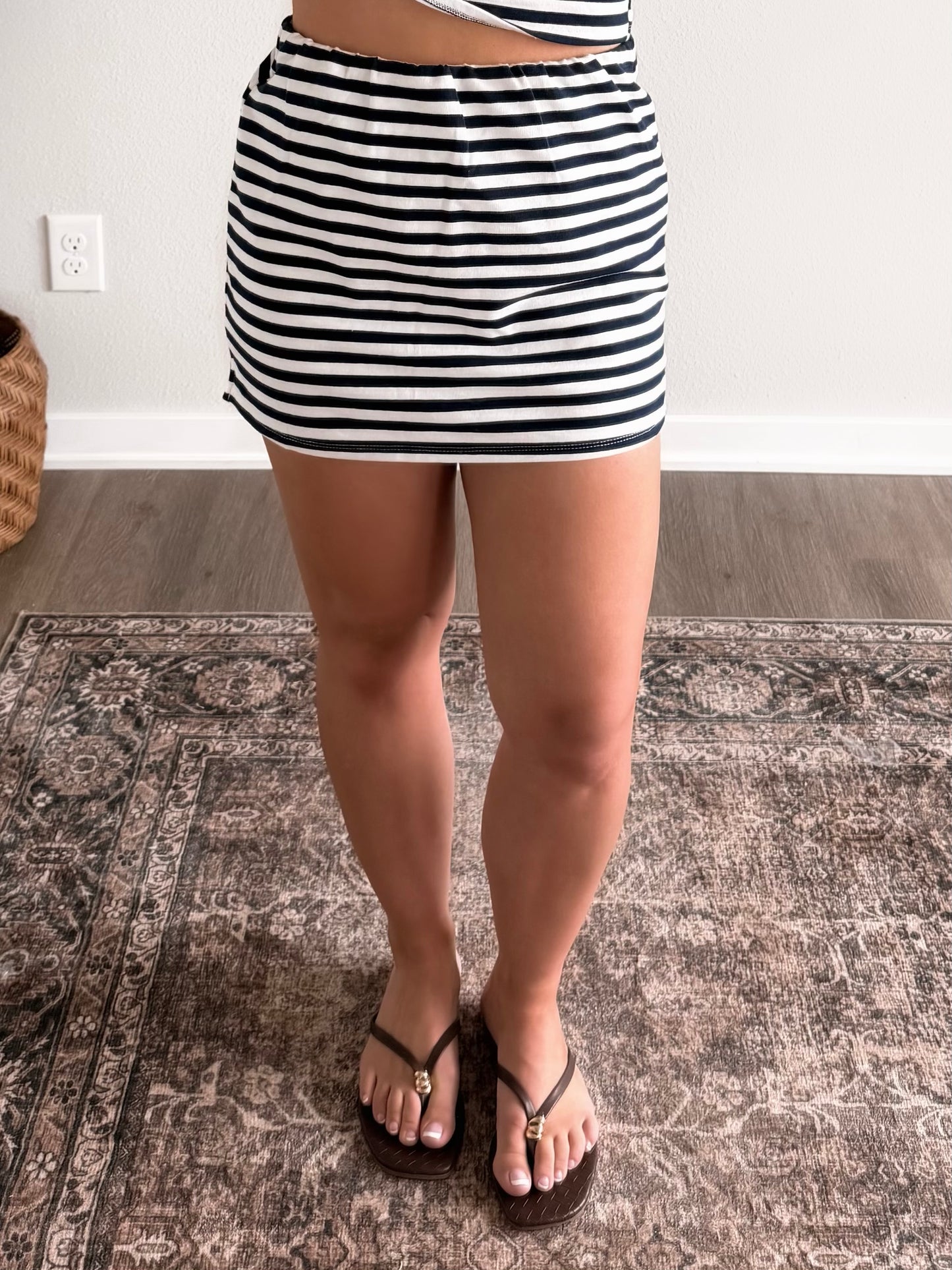 Weekend Rally Striped Skort Set