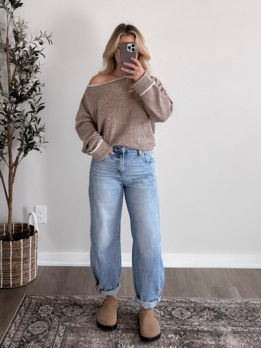 Morning Brew Boat Neck Sweater (PREORDER: est ship 11.30)