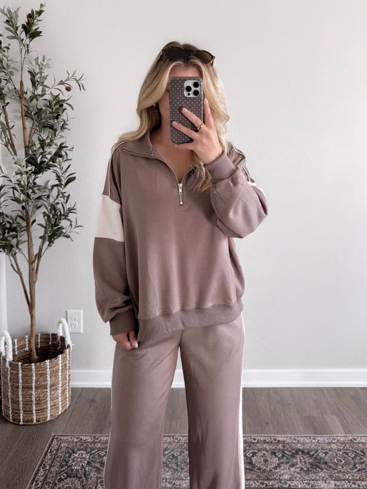 Leisure Lane Scuba Pant Set / Mocha