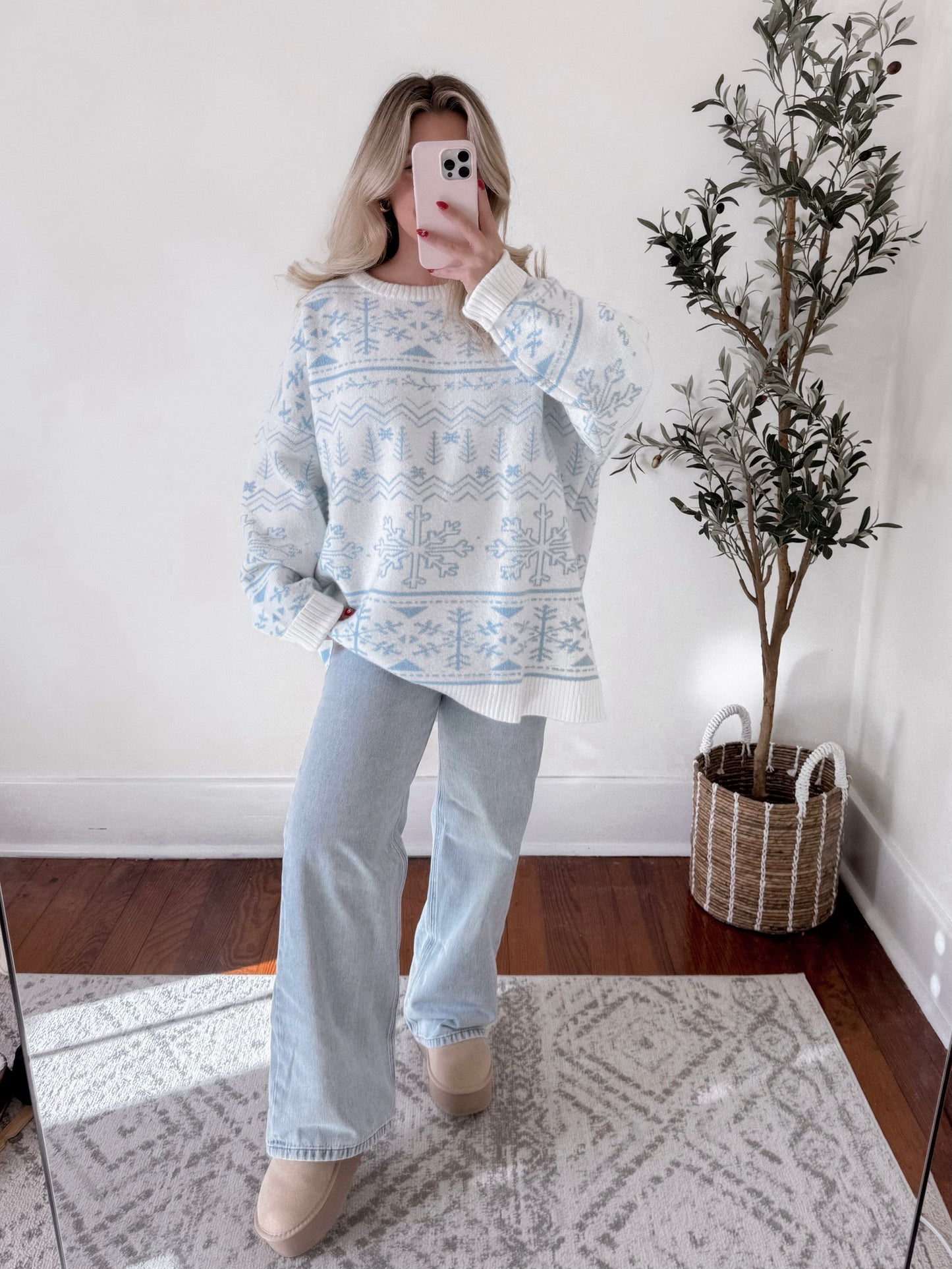 Snowflake Oversized Sweater Final Sale