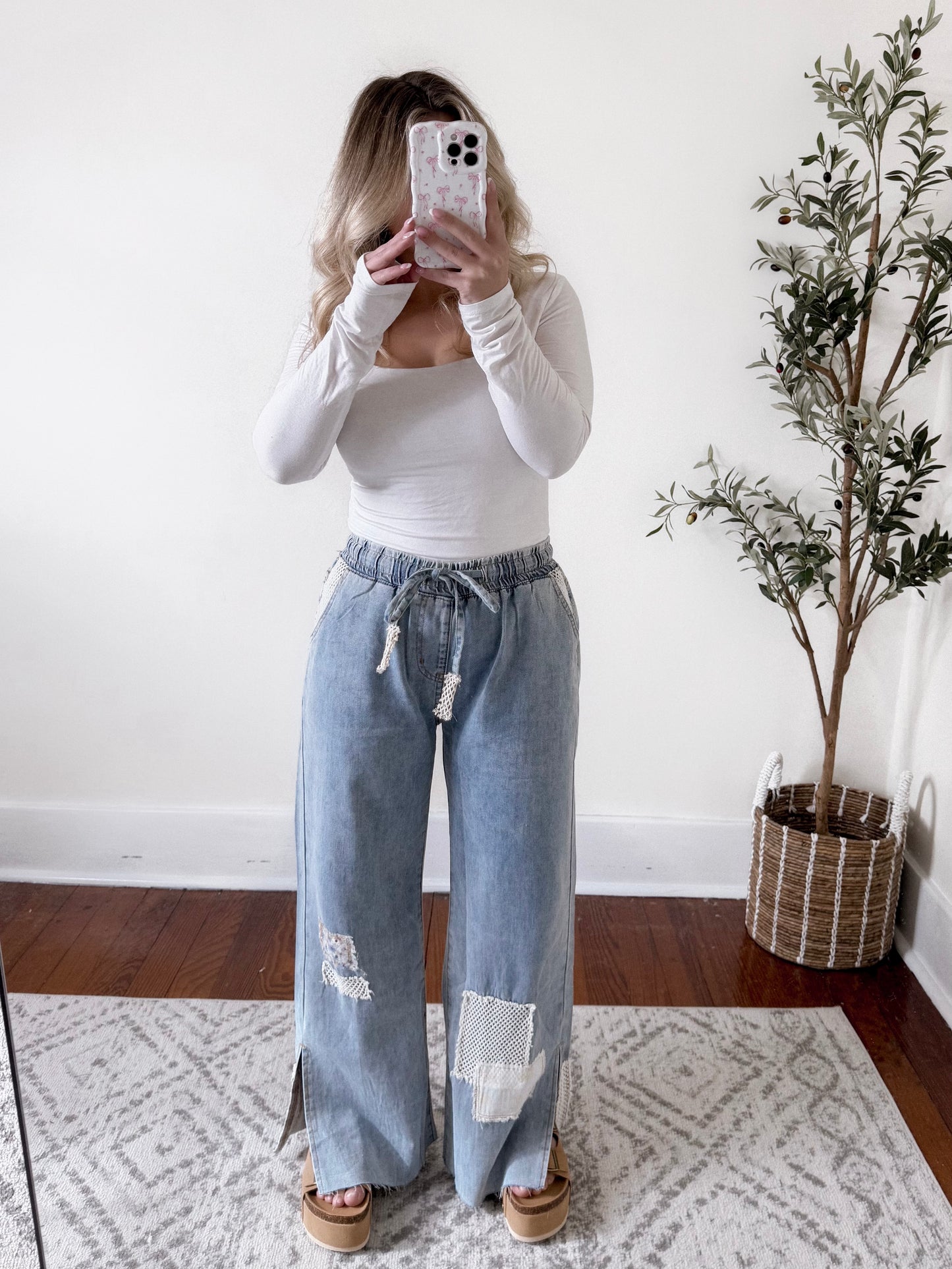 Boho Queen Patch Work Denim Pants