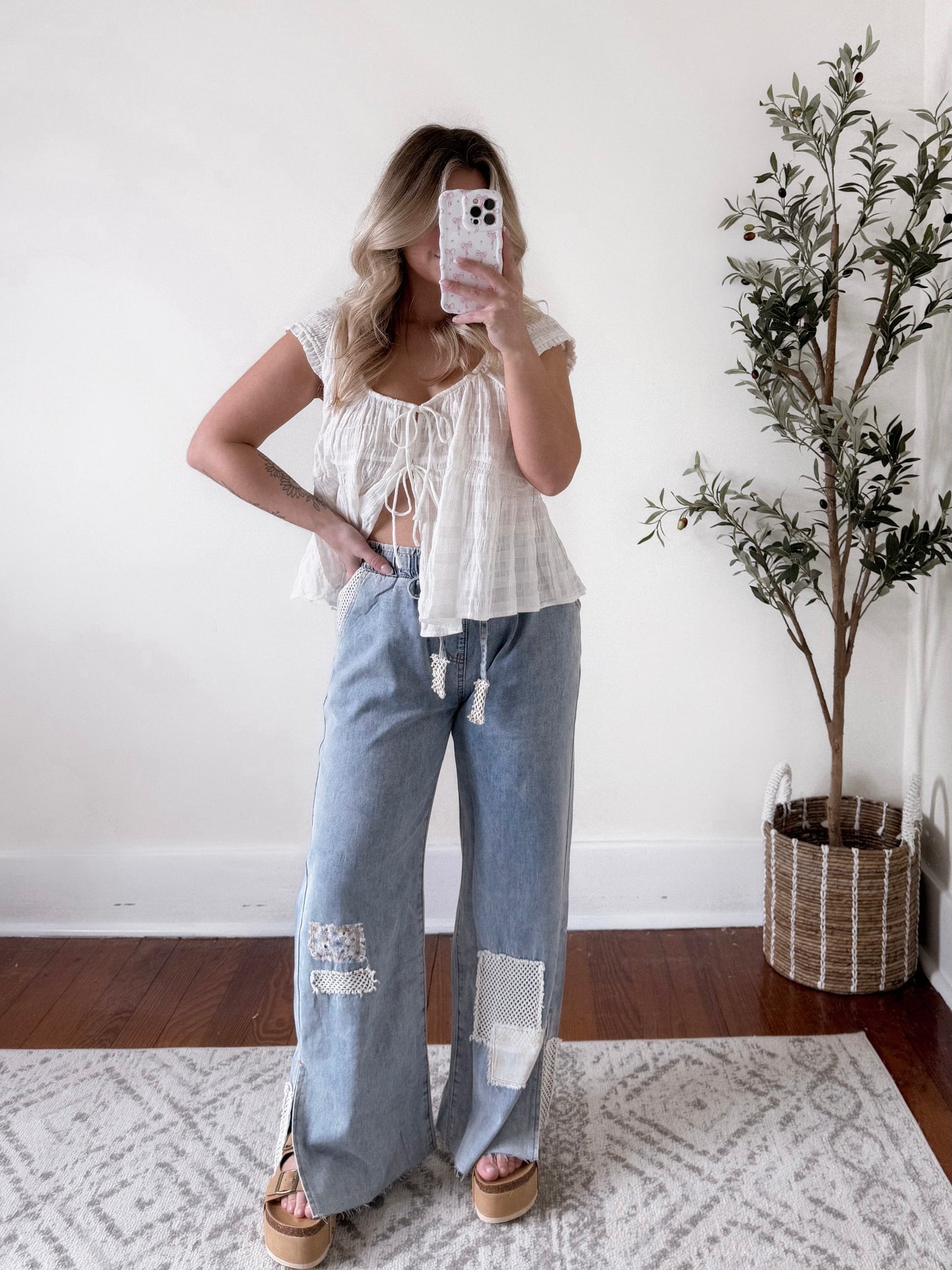 Boho Queen Patch Work Denim Pants