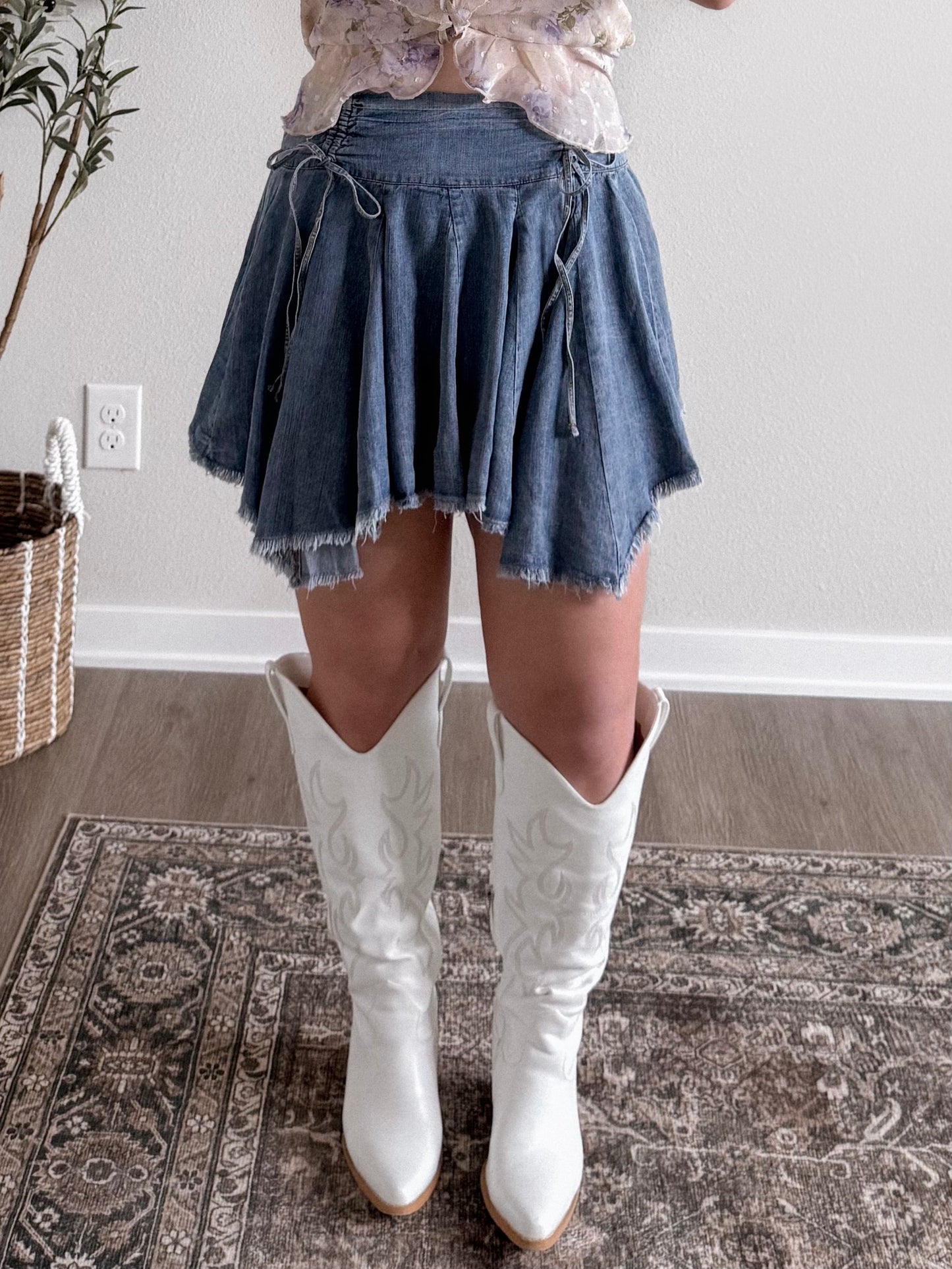 Britt Woven Denim Skirt