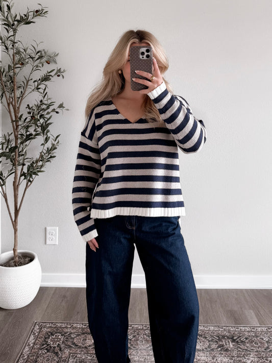 Nautical Striped Knit Sweater