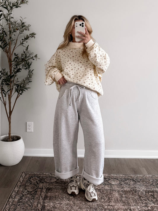 Floral Oversized Mock Neck Pullover