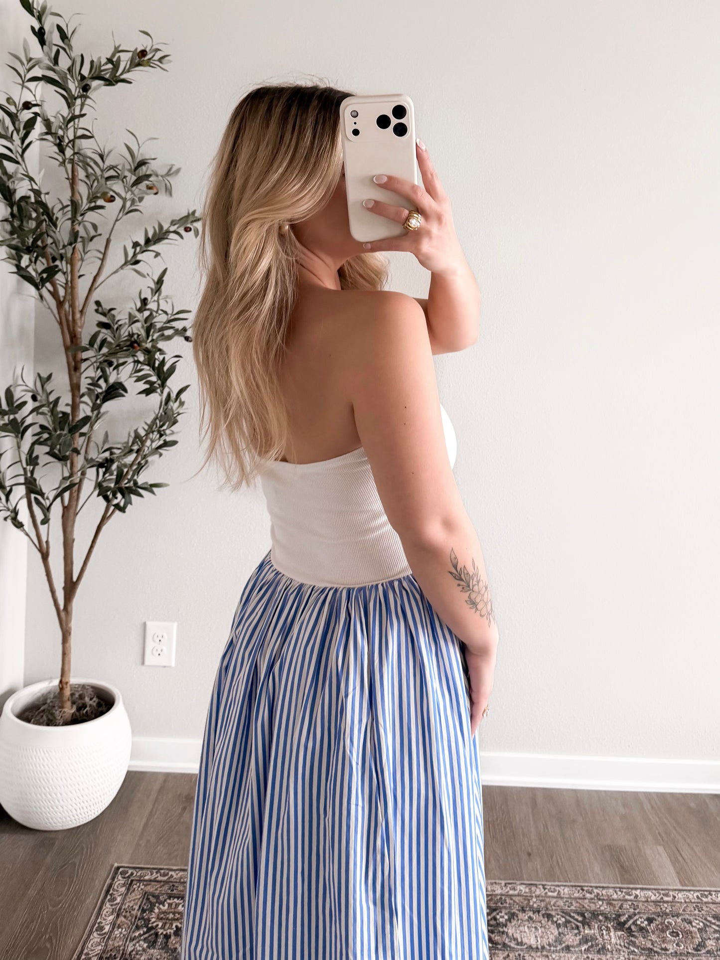 Beach House Striped Midi Dress