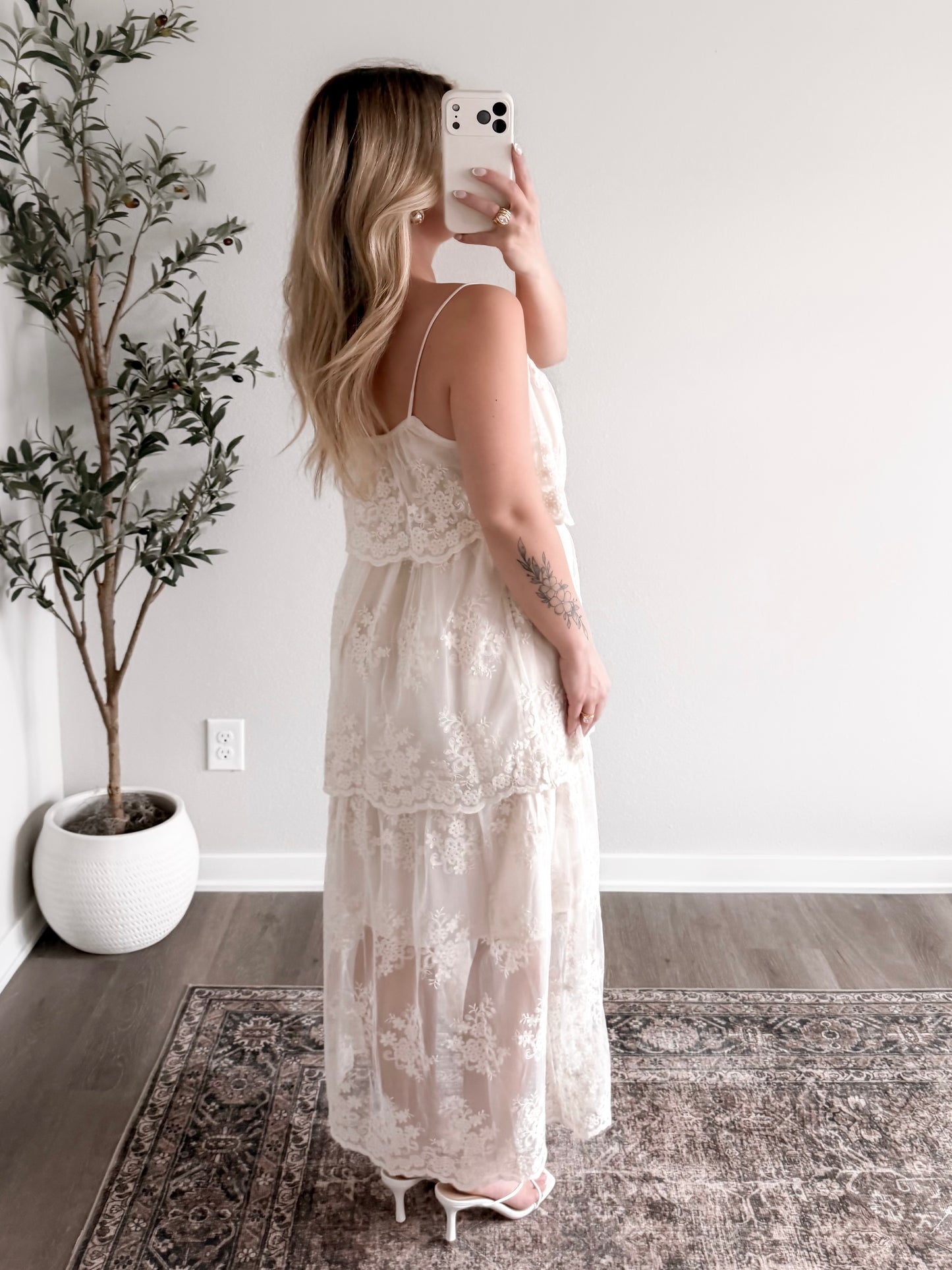 Honeymoon Lace Midi Dress (Restocking Early May)