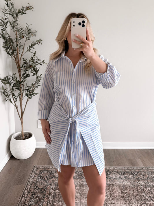 Harbor Breeze Striped Shirt Dress