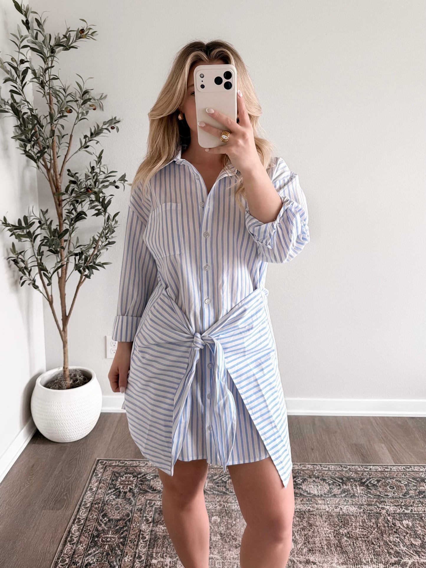 Harbor Breeze Striped Shirt Dress