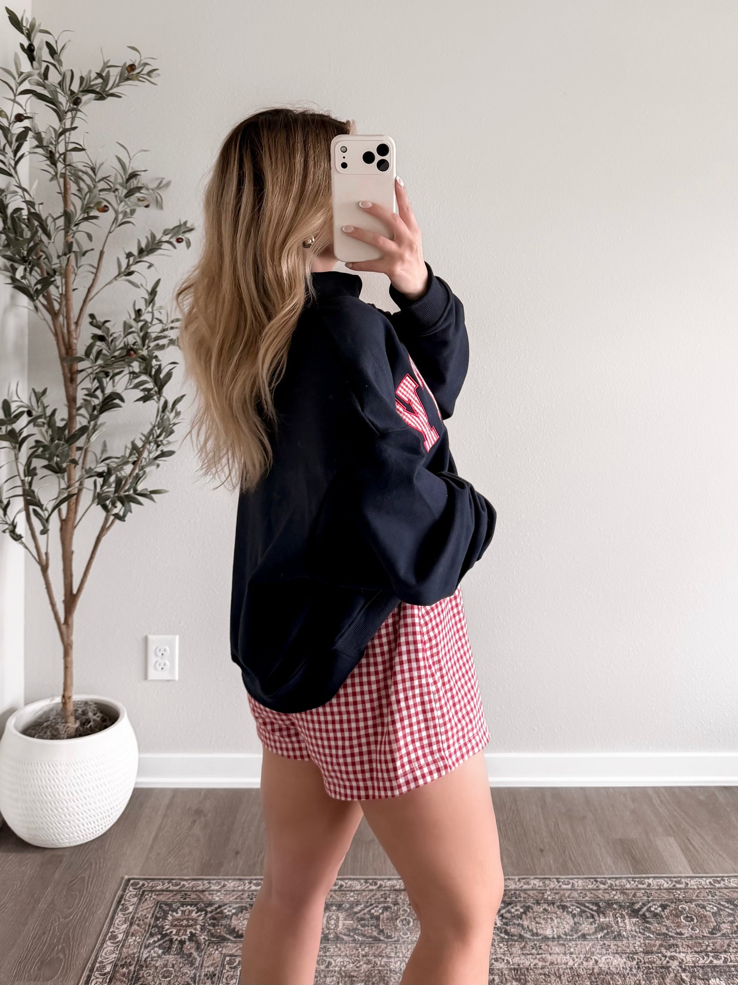 "Salty" Gingham Oversized Mockneck (Restocking in June)