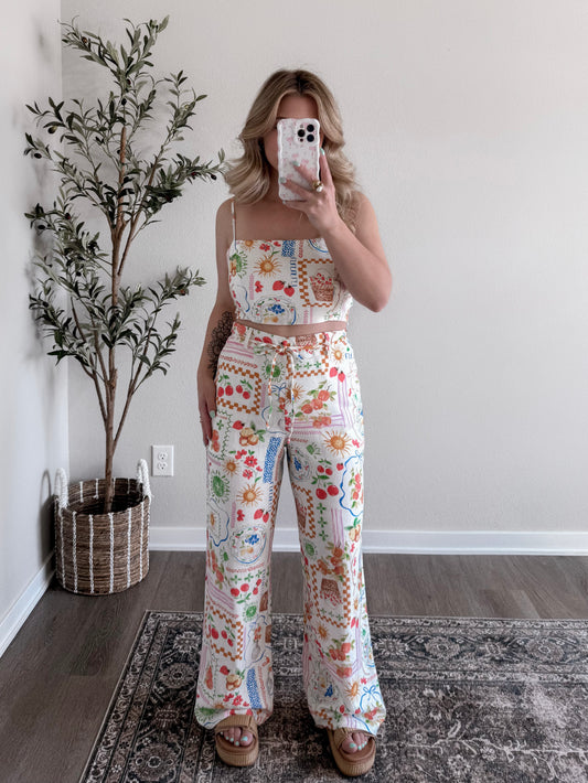 Picnic In Paradise Linen Set Final Sale