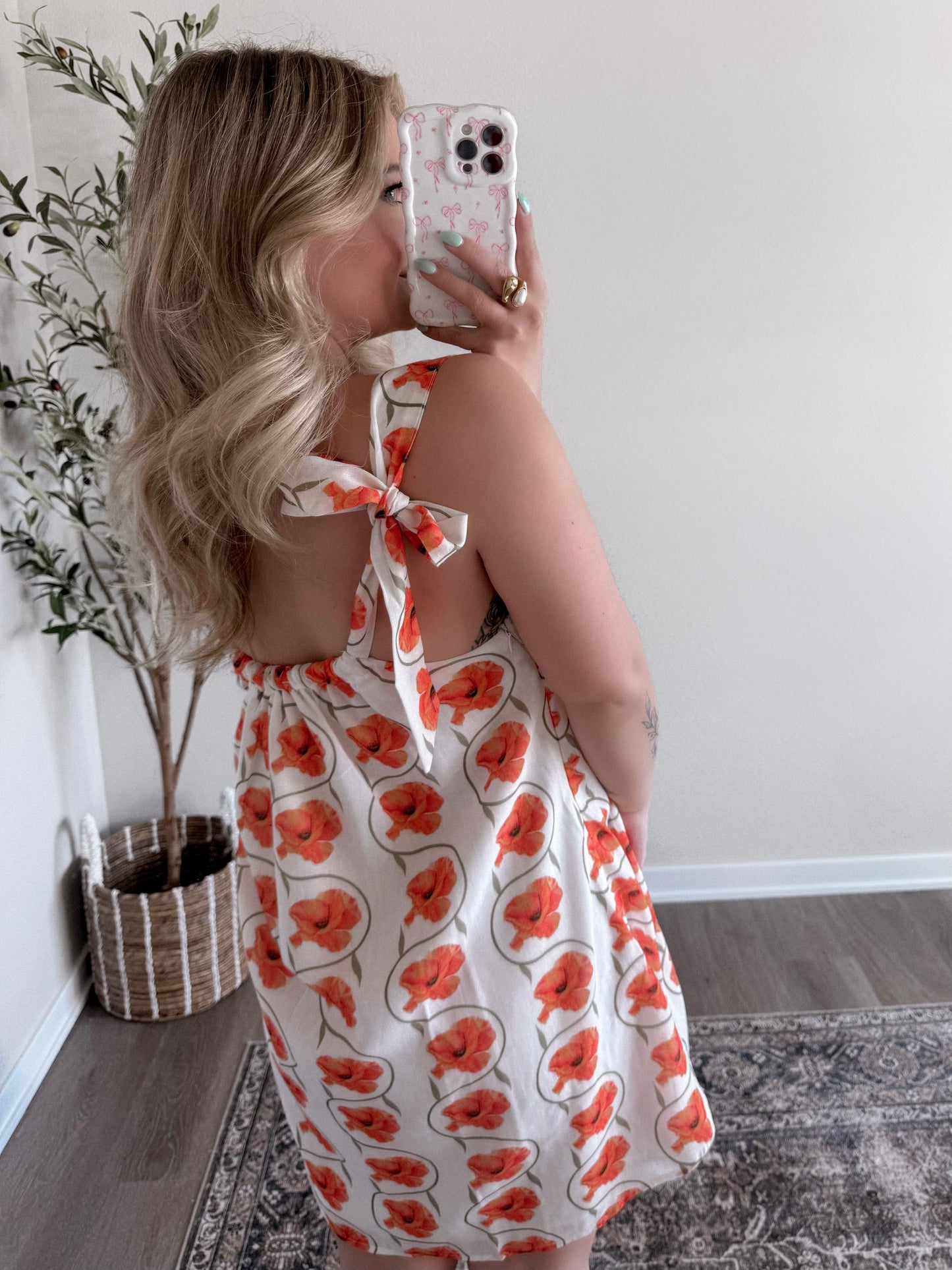 California Poppy Floral Dress Final Sale