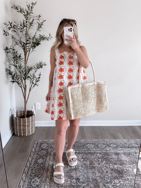 California Poppy Floral Dress Final Sale