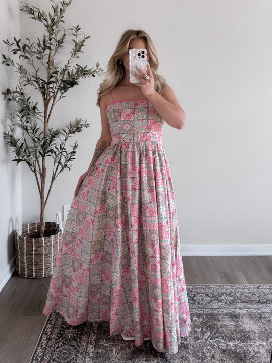 Tropics Patchwork Maxi Dress Final Sale
