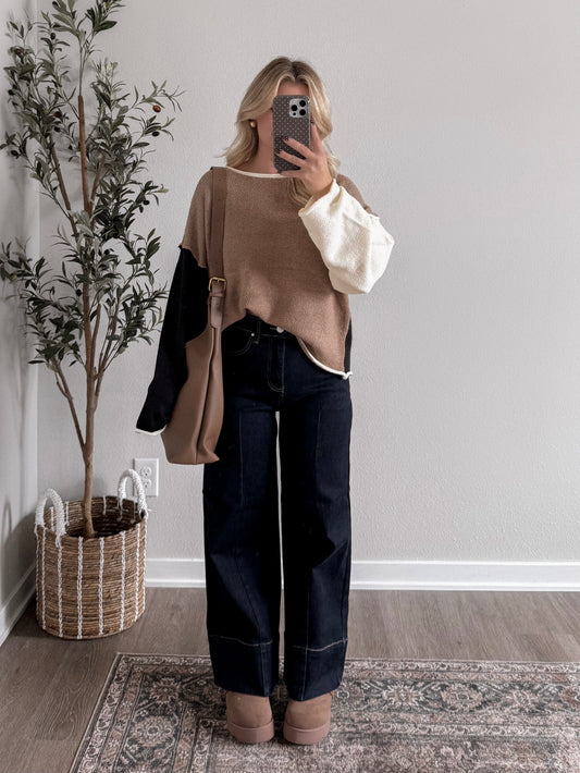 Eve High Rise Wide Leg Crop Jean / Dark Wash