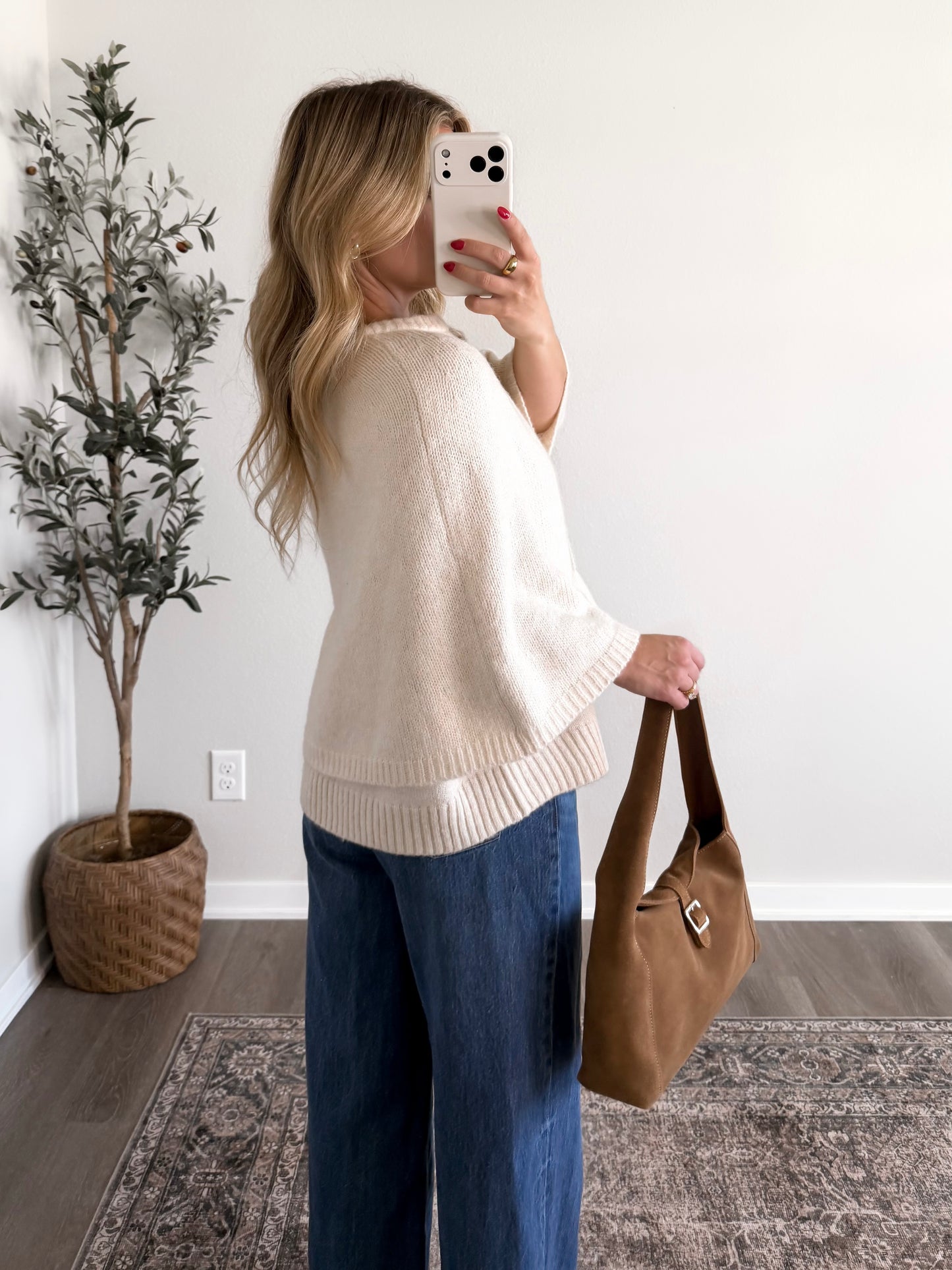 Warm Vanilla Knit Cape Sweater