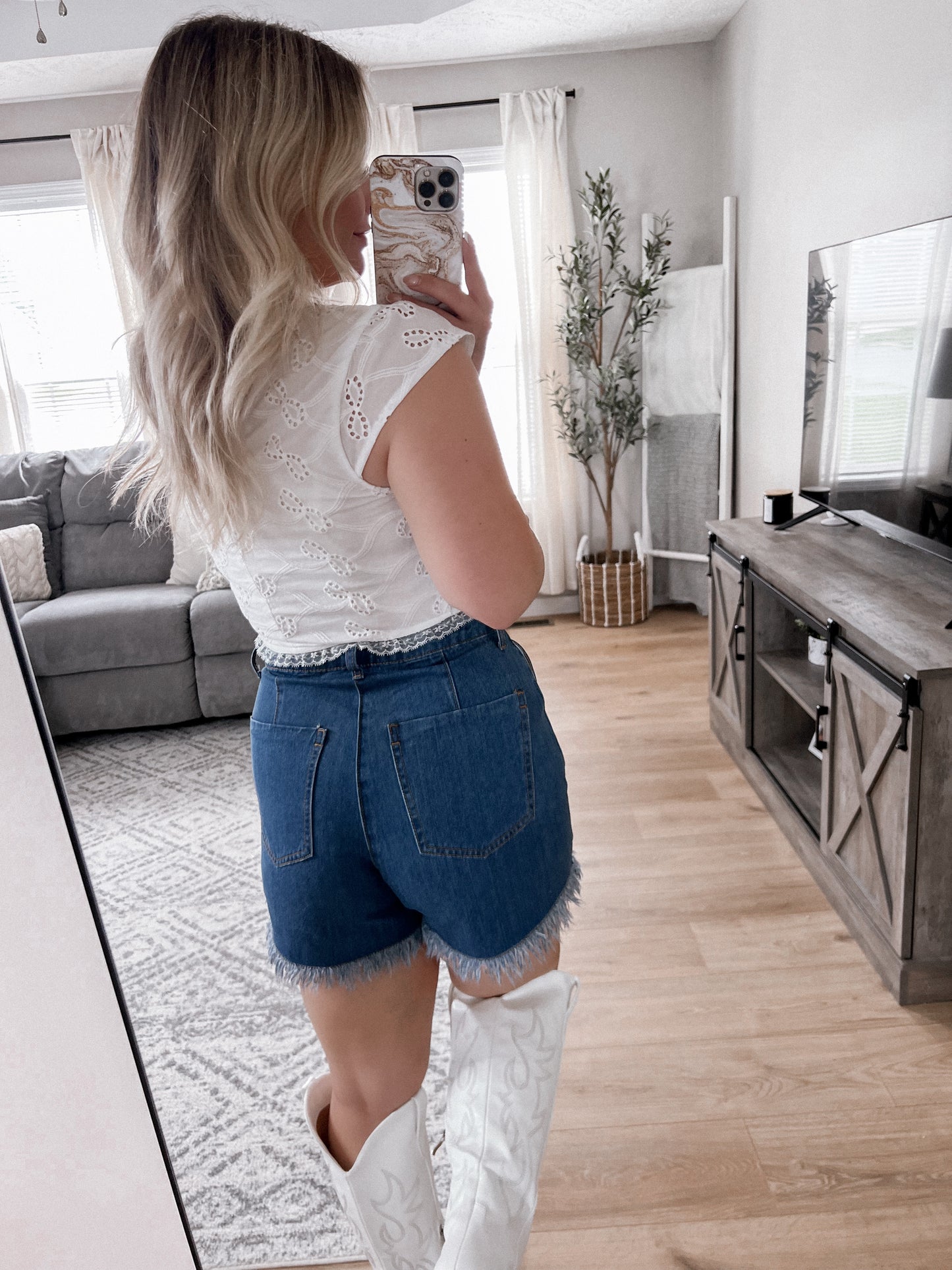 Bryant Denim High Waisted Skort Final Sale