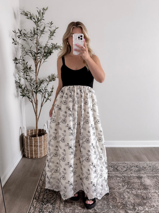 Katarina Embroidered Maxi Dress Final Sale