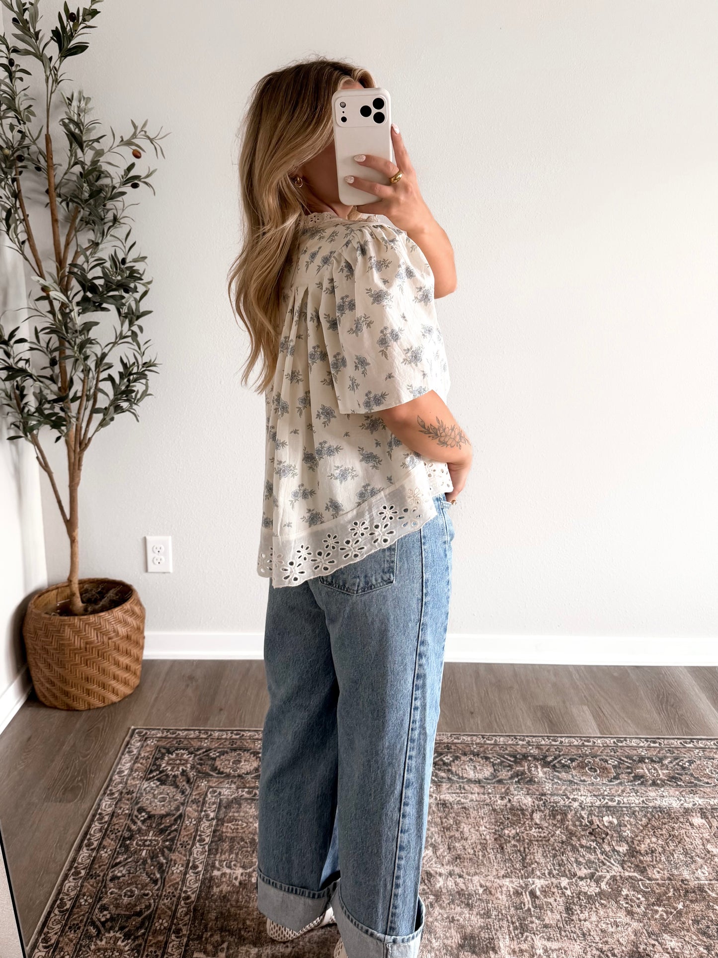 Hope Floral Button Down Top