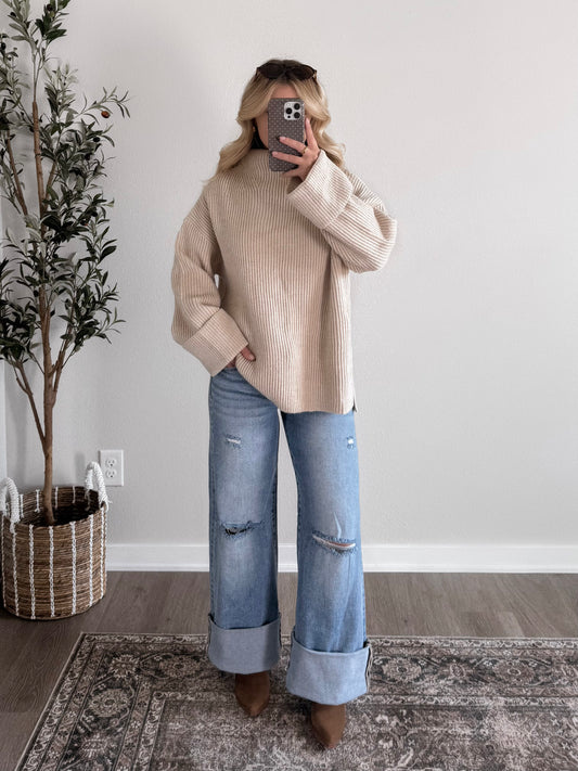 Hollis High Rise Wide Cuffed Jeans / Tall Friendly