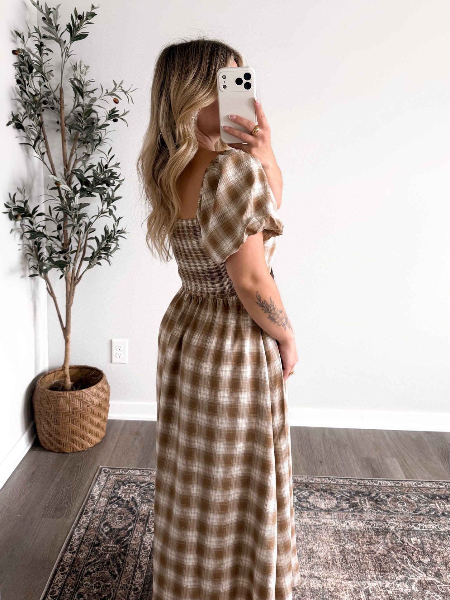 Autumn Invite Plaid Midi Dress