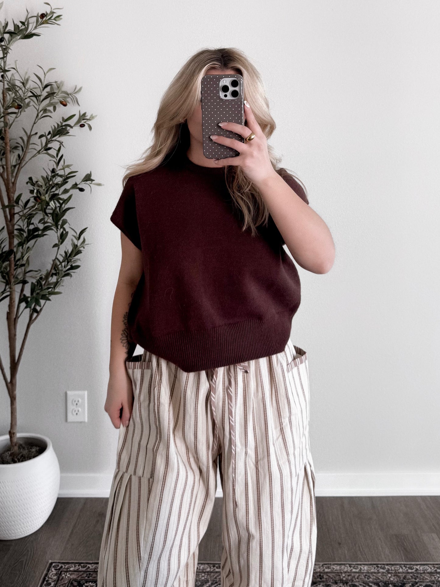 Modern Brown Knit Sweater