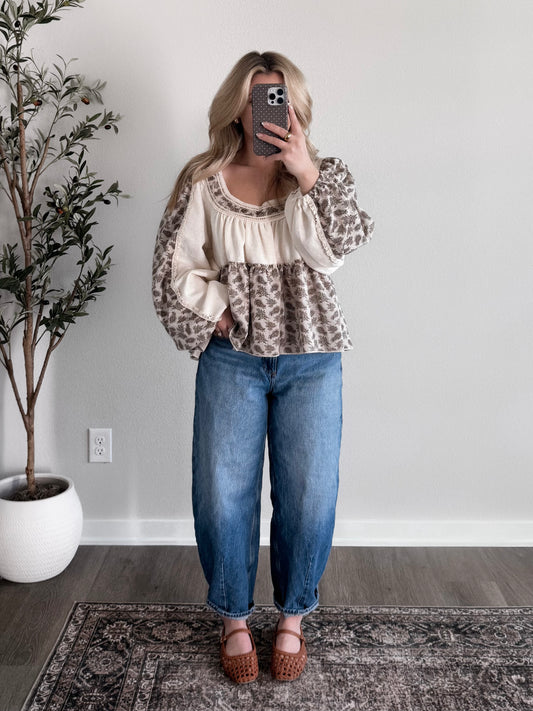 Almond Spice Babydoll Top