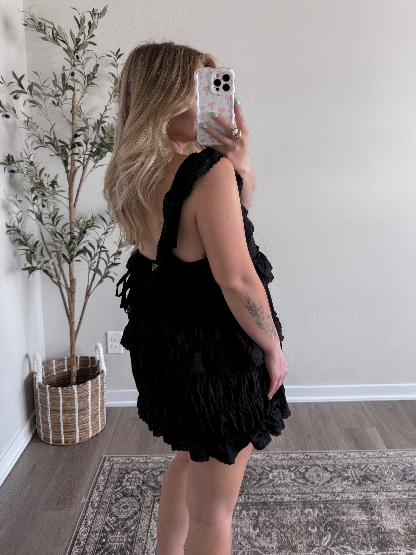 Delicate Eyelet Black Dress / Romper