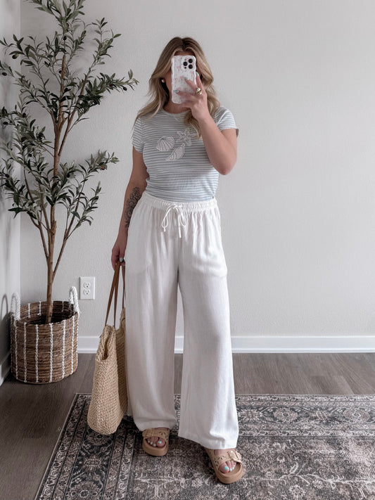 Seashell Striped Baby Tee Final Sale