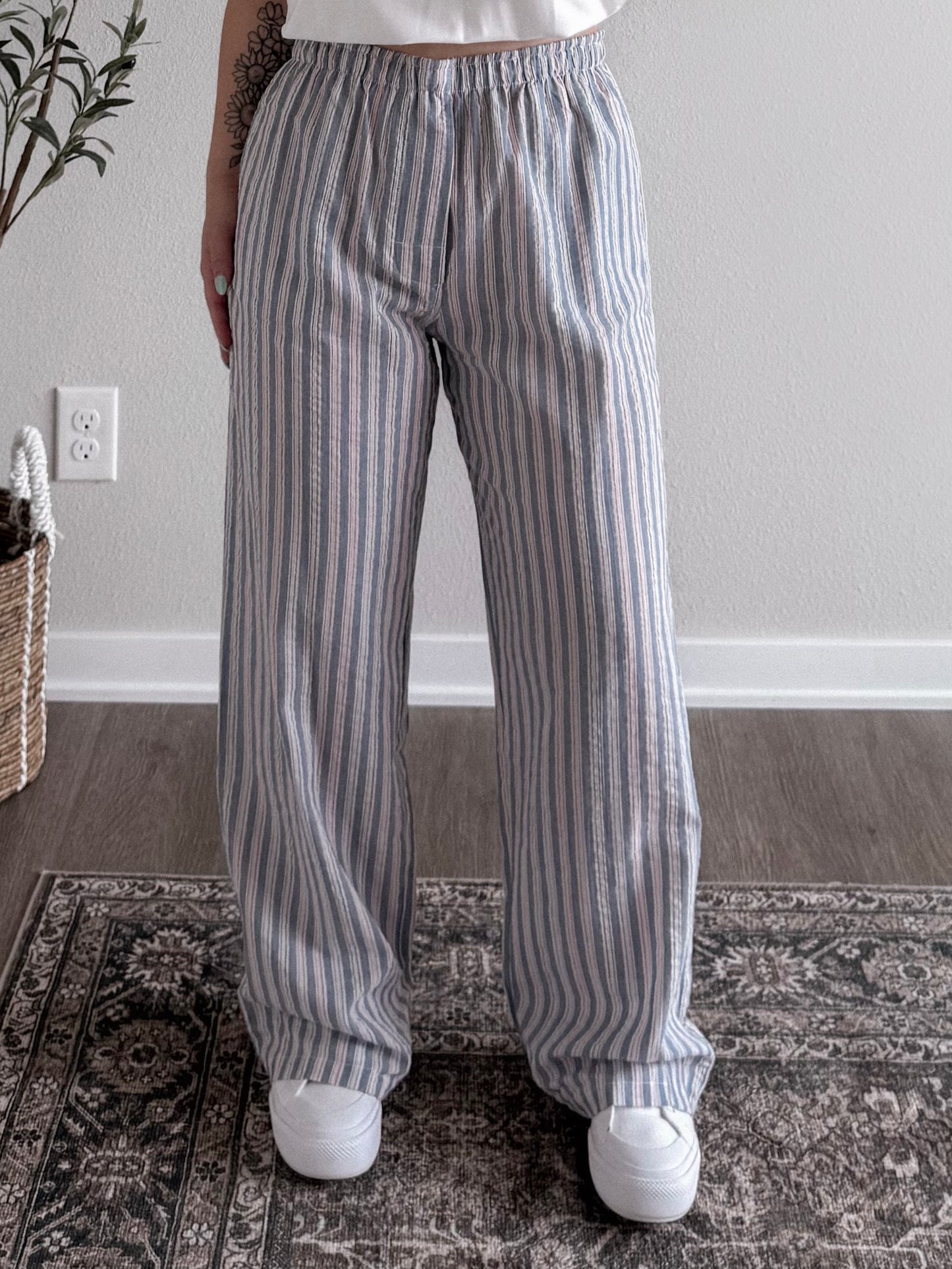 Ariel Striped Lounge Pant / Blue