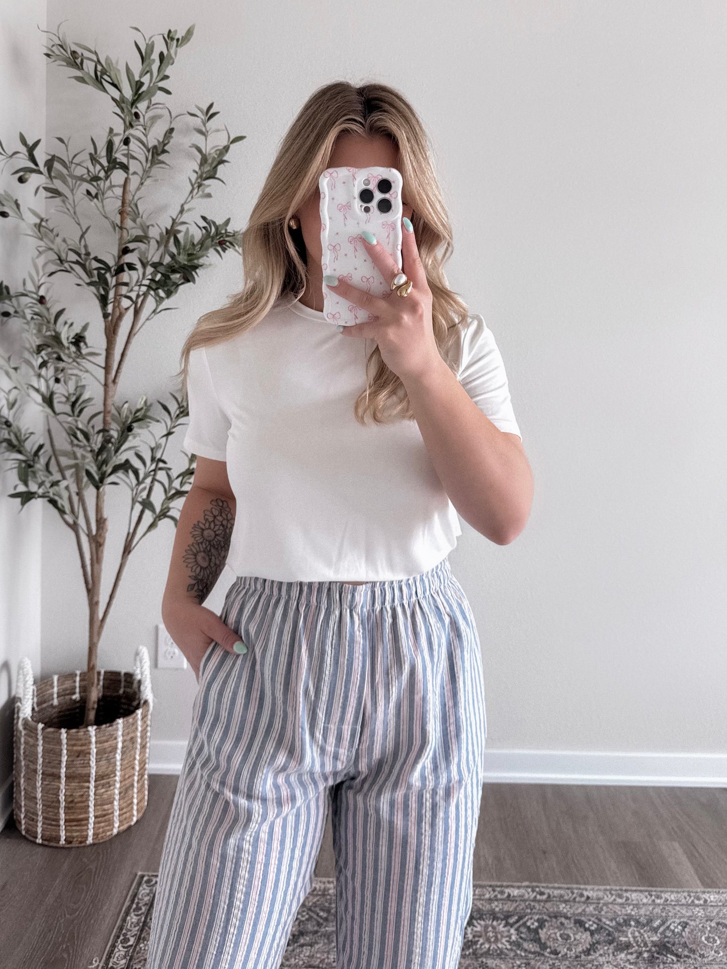 Ariel Striped Lounge Pant / Blue