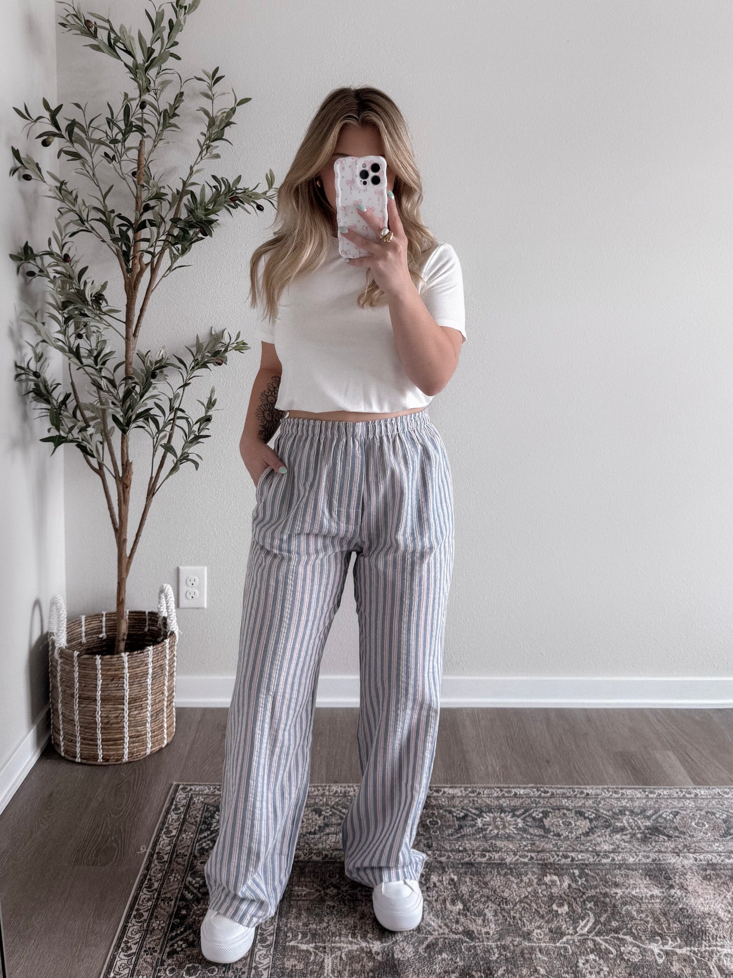 Ariel Striped Lounge Pant / Blue