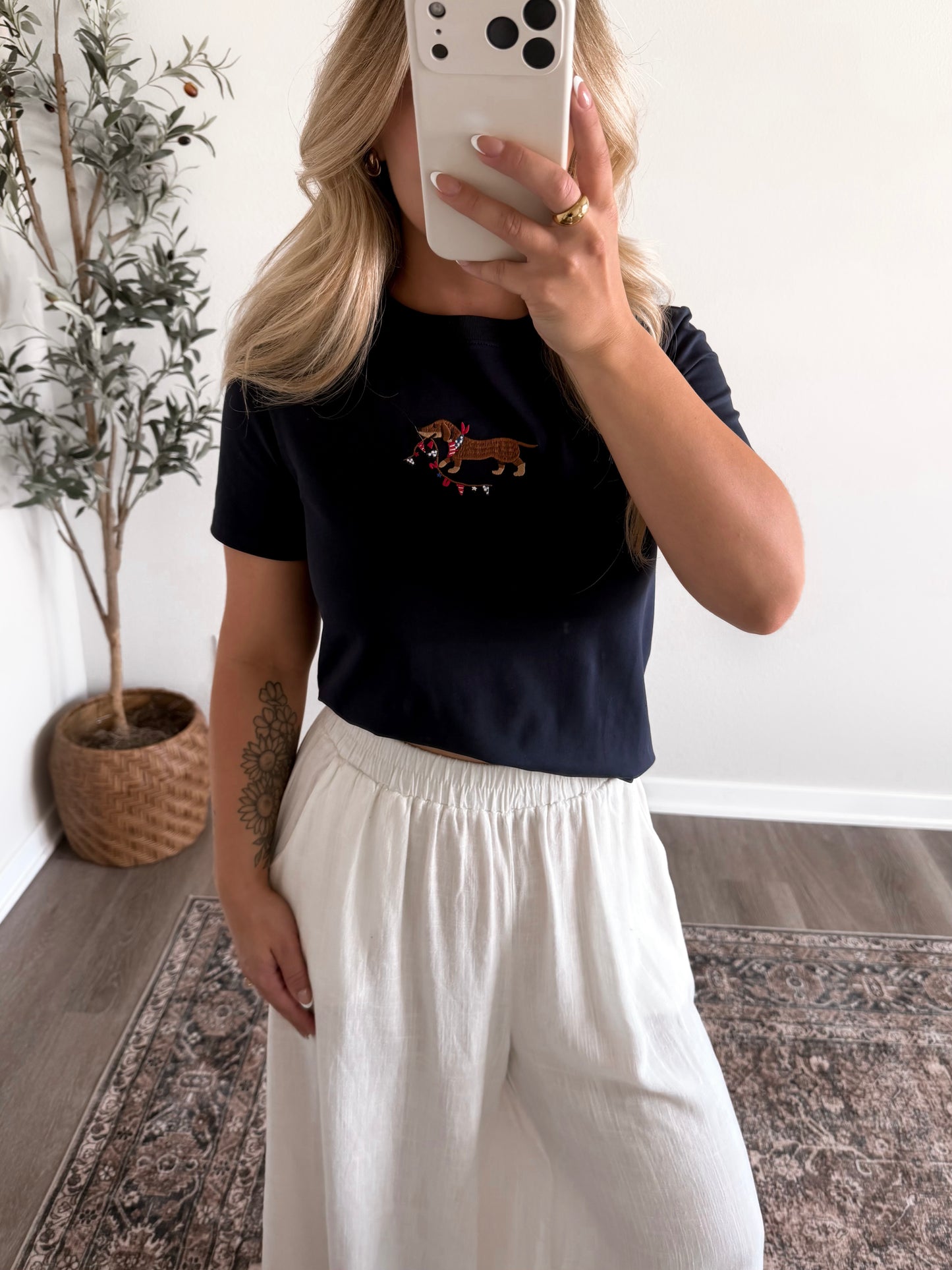 Patriotic Pup Embroidered Tee