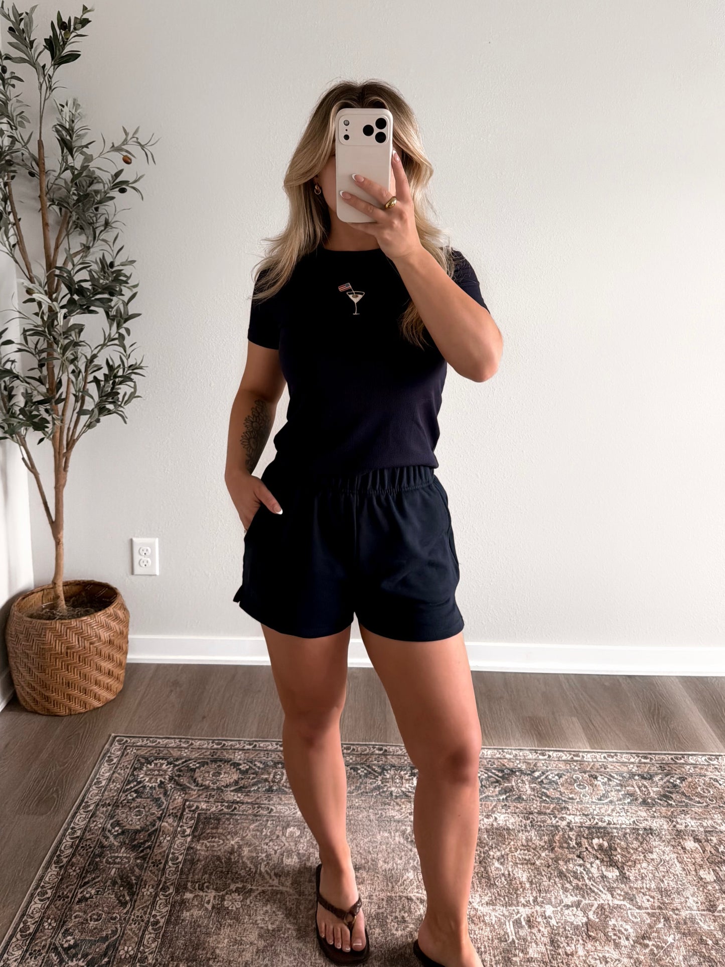 Tini Martini Embroidered Basic Tee